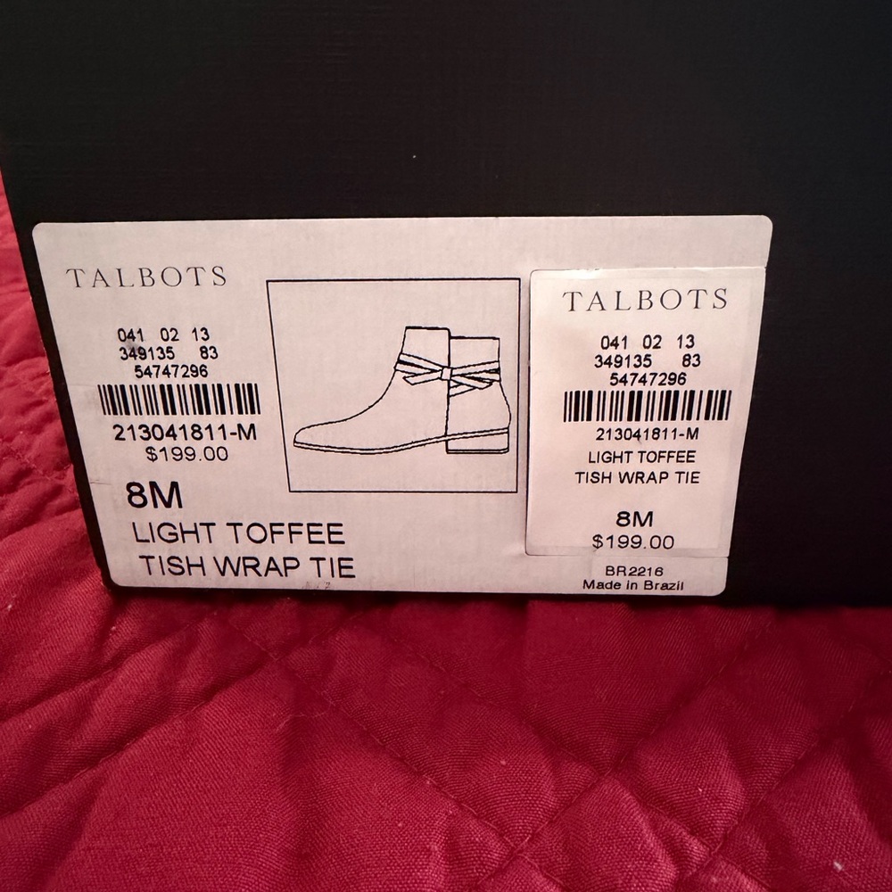 TALBOTS TISH WRAP TIE SUEDE ANKLE BOOTS SIZE 8 - Picture 13 of 14